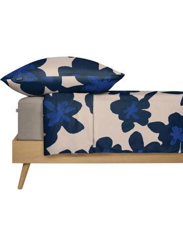 Schiesser Renforcé-Bettwäsche-Set ''Blossom'' in Beige/ Dunkelblau