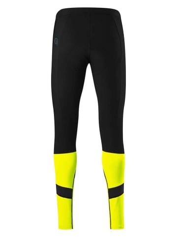 Gonso Softshell-Fahrradleggings "Essential" in Schwarz/ Gelb