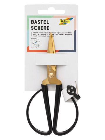 folia PAPER Bastelschere in Gold/ Schwarz - ab 6 Jahren - (L)14,5 cm