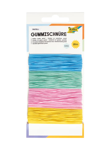 folia PAPER Gummischnüre in Bunt - ab 5 Jahren - 4x 5 m