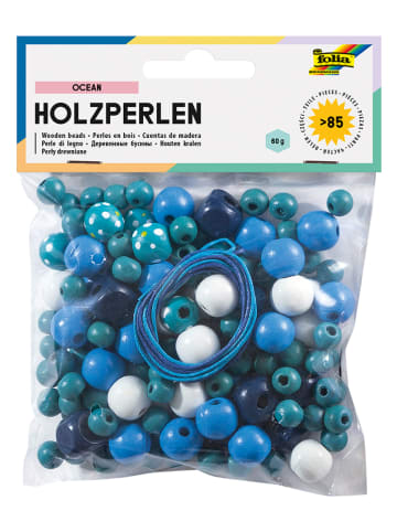 folia PAPER Drewniane koraliki w kolorze niebieskim - 60 g - 5+
