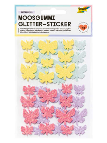 folia PAPER Moosgummi-Glitter-Sticker "Butterflies" in Bunt - ab 5 Jahren