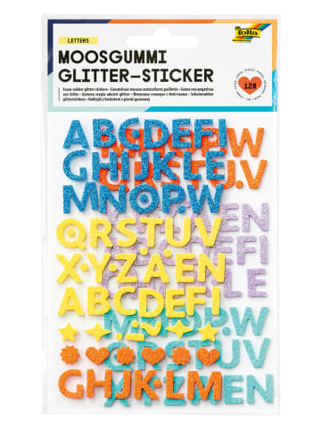 folia PAPER Naklejki z pianki gumowej "Letters" w różnych kolorach z brokatem - 5+