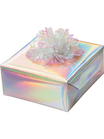 folia PAPER Zestaw arkuszy (12 szt.) "Iridescent" w kolorze srebrnym ze wzorem - 8+