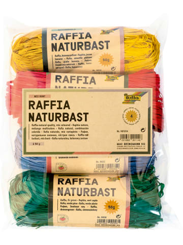 folia PAPER Naturalna rafia w różnych kolorach - 4 x 50 g - 6+