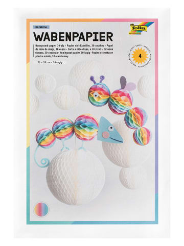folia PAPER Papier o strukturze plastra miodu (4 szt.) "Rainbow" - 6+
