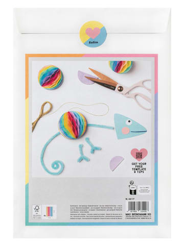 folia PAPER Papier o strukturze plastra miodu (4 szt.) "Rainbow" - 6+