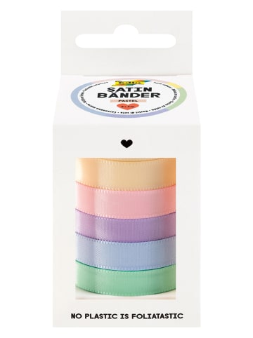 folia PAPER Satijnen lint "Pastel" - 5 rollen - vanaf 8 jaar