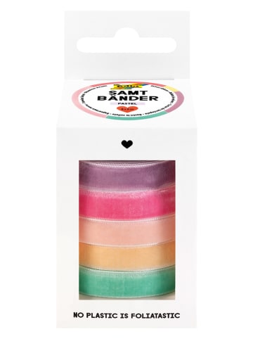 folia PAPER Aksamitne tasiemki (5 szt.) "Pastell" - 8+