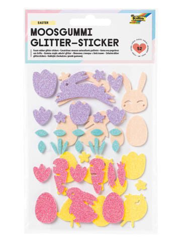 folia PAPER Moosgummi Glitter-Sticker "Easter" - ab 4 Jahren - 52 Stück