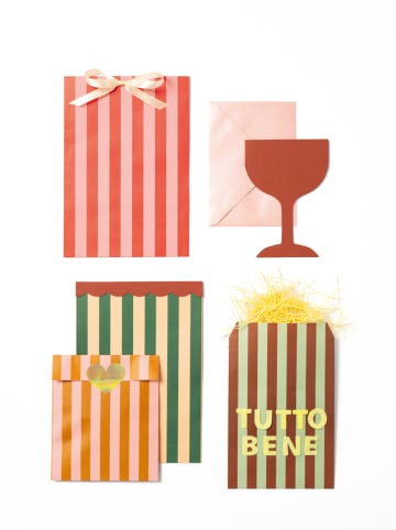 folia PAPER Papieren tassen "Stripes Amore" - 8 stukken - vanaf 6 jaar