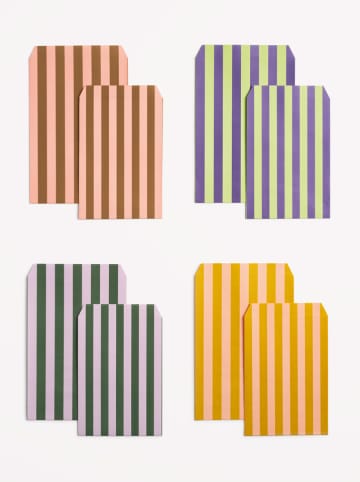 folia PAPER Papieren tassen "S Stripes Glow Up" - 8 stukken - vanaf 6 jaar