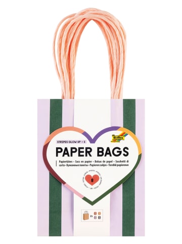 folia PAPER Torebki papierowe (8 szt.) "S Stripes Glow Up" - 6+