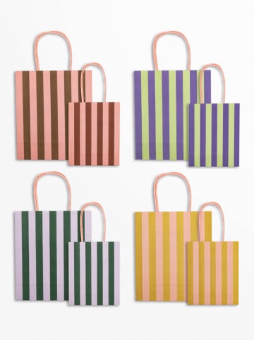 folia PAPER Papieren tassen "S Stripes Glow Up" - 8 stukken - vanaf 6 jaar
