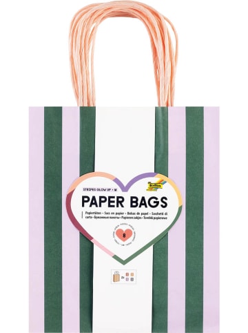 folia PAPER Torebki papierowe "M Stripes Glow Up" - 6+