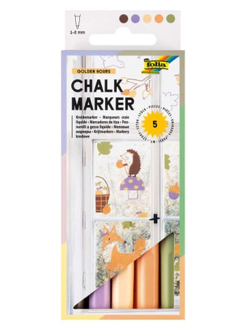 folia PAPER Krijtstiften "Golden Hours" - vanaf 5 jaar - 5 stuks