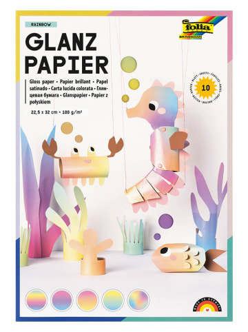 folia PAPER Papier (10 szt.) "Rainbow" z połyskiem - 4+