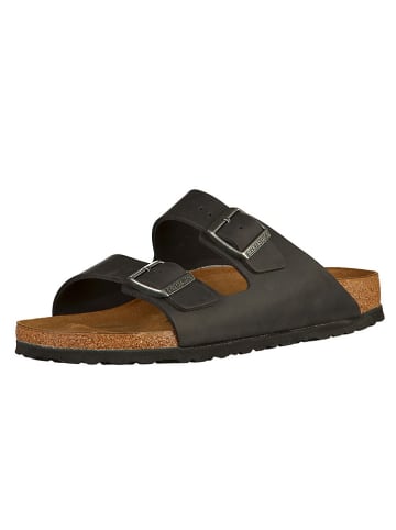 Birkenstock Leren slippers "Arizona" antraciet - wijdte S