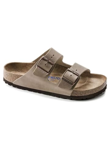 Birkenstock Leder-Pantoletten "Arizona" in Hellbraun - Weite N