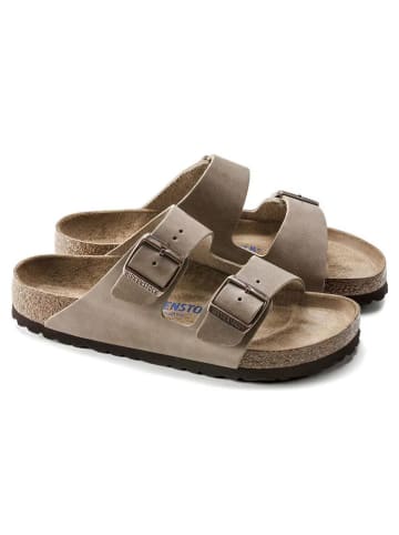 Birkenstock Leder-Pantoletten "Arizona" in Hellbraun - Weite N