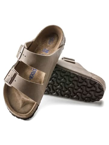 Birkenstock Leren slippers "Arizona" lichtbruin - wijdte N