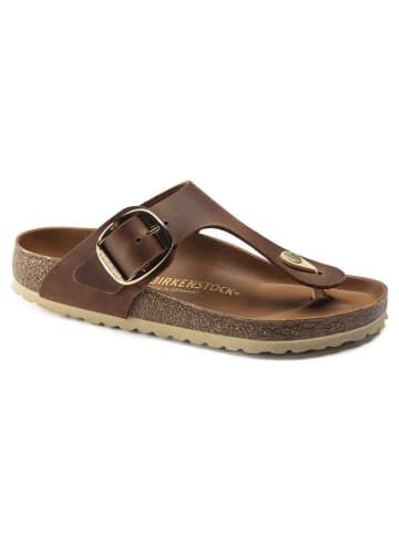 Birkenstock Skórzane japonki "Gizeh Big Buckle" w kolorze jasnobrązowym