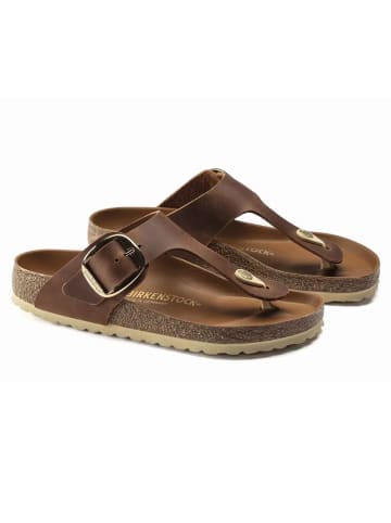Birkenstock Leder-Zehentrenner "Gizeh Big Buckle" in Hellbraun