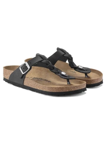 Birkenstock Leder-Zehentrenner "Gizeh" in Schwarz - Weite N