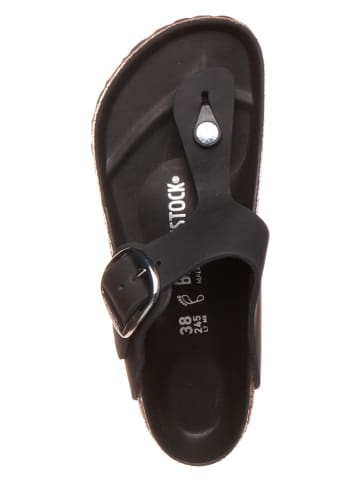 Birkenstock Leren teenslippers "Gizeh Big Buckle" zwart