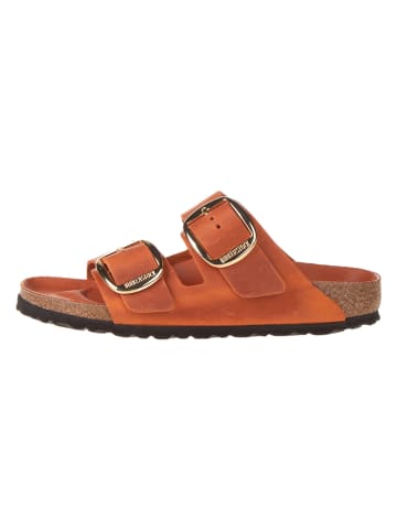 Birkenstock Leder-Pantoletten in Orange