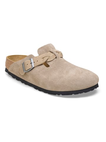 Birkenstock Leren clogs "Boston" taupe