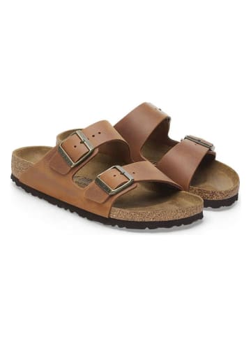 Birkenstock Leren slippers "Arizona" lichtbruin