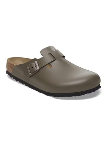 Birkenstock Skórzane chodaki "Boston" w kolorze antracytowym