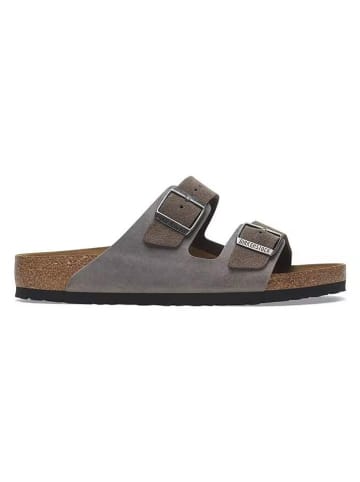 Birkenstock Leder-Pantoletten "Arizona" in Anthrazit