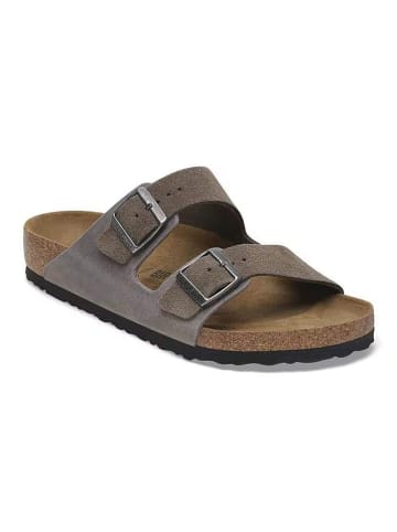 Birkenstock Leder-Pantoletten "Arizona" in Anthrazit