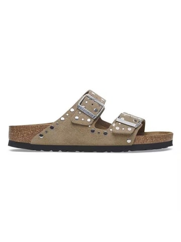 Birkenstock Skórzane klapki "Arizona Rivet" w kolorze szarobrązowym