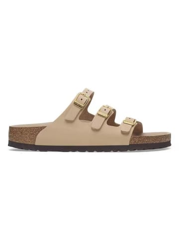 Birkenstock Skórzane klapki "Florida" w kolorze beżowym