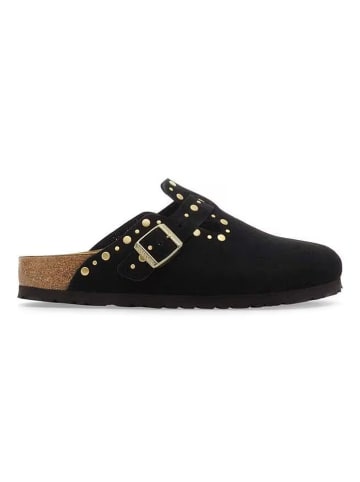 Birkenstock Leder-Clogs "Boston Rivet" in Schwarz