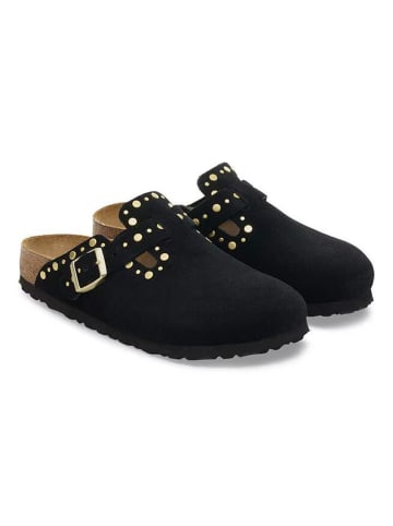 Birkenstock Skórzane chodaki "Boston" w kolorze czarnym