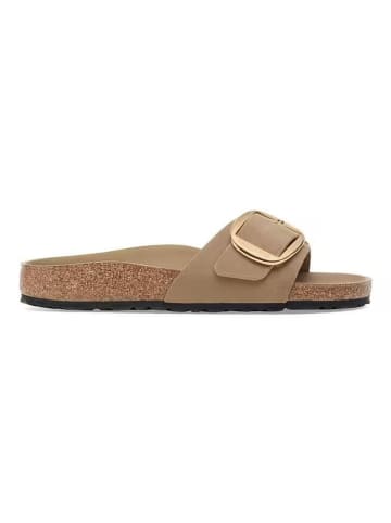 Birkenstock Leder-Pantoletten "Madrid" in Hellbraun