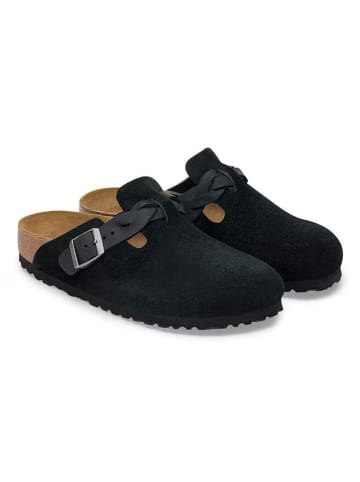 Birkenstock Leren clogs "Boston" zwart