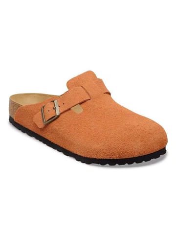 Birkenstock Skórzane chodaki "Boston" w kolorze pomarańczowym