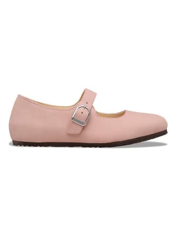 Birkenstock Leren ballerina's "Santa Clarit" lichtroze
