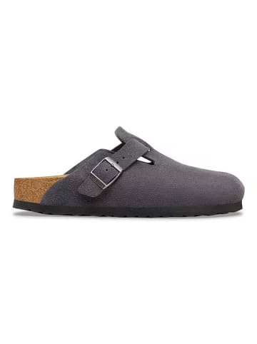 Birkenstock Skórzane chodaki "Boston" w kolorze antracytowym
