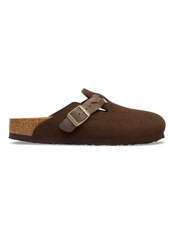 Birkenstock Skórzane chodaki "Boston" w kolorze brązowym