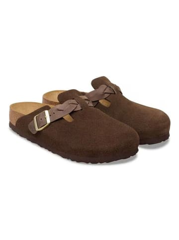 Birkenstock Leren clogs "Boston" bruin