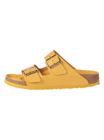 Birkenstock Leren slippers geel