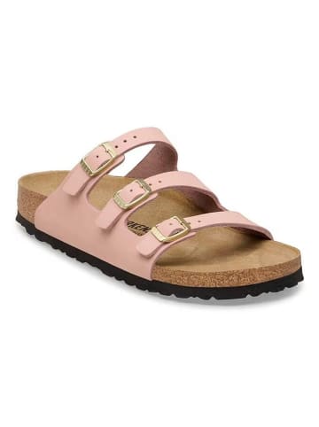 Birkenstock Leren slippers "Florida" lichtroze