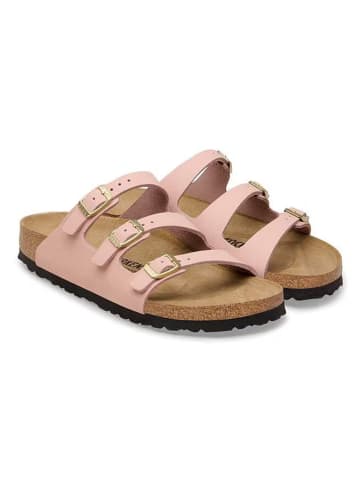 Birkenstock Leren slippers "Florida" lichtroze