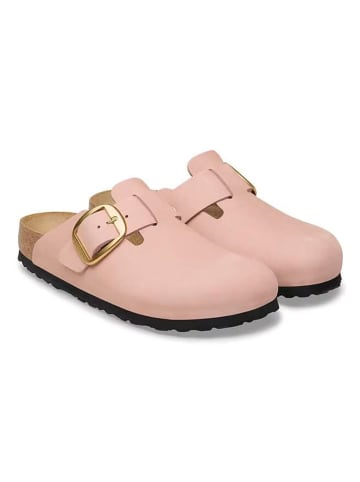 Birkenstock Skórzane chodaki "Boston" w kolorze jasnoróżowym